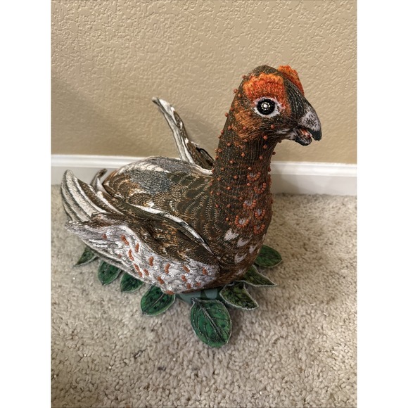 BRAND NEW! John Derian Target 2025 Fall Shaped Beaded Grouse 15"x11" Pillow NWT - Picture 5 of 7